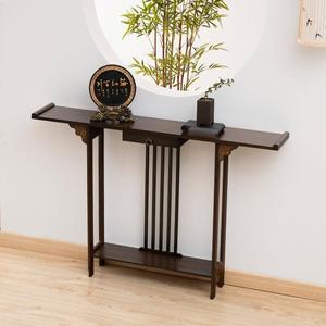 新中式玄关桌窄边20宽翘头玄关条案多功能实木供桌简约条几摆件架