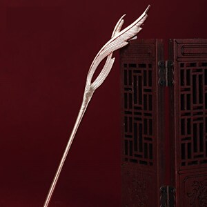 筷子发簪中国风筷子发簪发簪长簪子超长25盘发筷子凤翎古风发簪