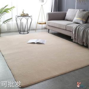跨境日式珊瑚绒客厅地毯色卧室地毯床边毯现代简约短毛地毯定制