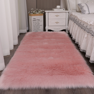长毛绒床边毯简约北欧风卧室客厅地毯茶几地垫仿羊毛橱窗装饰定制