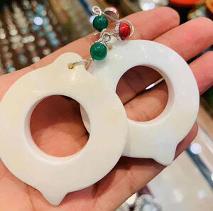 尼泊尔工艺瑜伽士佩戴耳环僧人居士男女通用披单配饰耳坠摆件包油