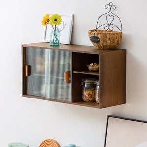 厨房橱柜吊柜墙壁柜带门的墙面装饰储物柜墙上收纳置物柜子壁挂式