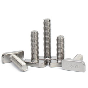 304不锈钢t型螺丝t形螺栓m8铝型材光伏槽用方头螺丝23头型