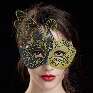 蝴蝶面具万圣节铁艺镂空面具化装舞会派对面具半脸女假面公主面罩