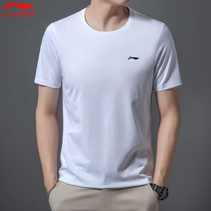 00340人付款天猫李宁短袖男士t恤2022夏季新款透气纯棉圆领半袖宽松