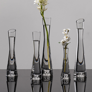 花瓶摆件客厅插花小众北欧玻璃瓶透明ins风迷你细口轻奢水养创意