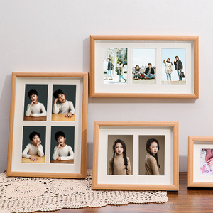 创意洗照片做成6寸相框摆台三连婚纱照组合相片框六实木画框挂墙