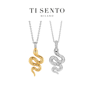ti sento蛇形项链925银响尾蛇吊坠锁骨颈链设计感送女友礼物