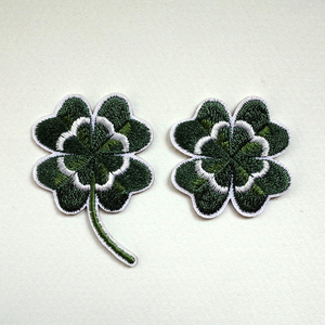 四叶草银杏叶子小清新刺绣徽章布贴小号衣服装饰百搭补丁贴花自粘