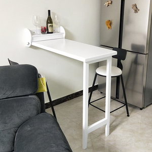 壁挂折叠靠墙吧台桌子高凳子挂墙伸缩简易家用可折叠餐桌椅小户型