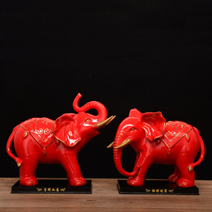 红色大象摆设