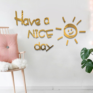 美好的一天ins北欧风简约3d立体背景墙贴画英文卧室沙发宿舍装饰