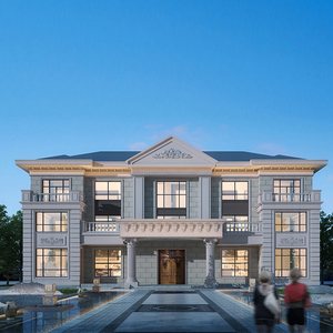 c349三层欧式豪华大气别墅新农村网红自建房洋房洋楼建房设计图纸