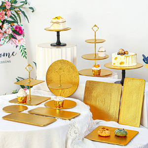 金色甜品台展示架摆件装饰道具蛋糕架子多层点心冷餐摆盘茶歇摆台
