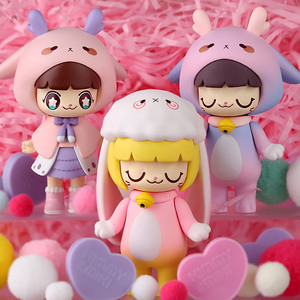 kimmy miki动物系列盲盒可爱猫女模型公仔车载摆件手办玩具确认款