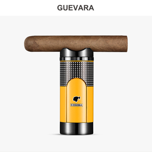 GUEVARA复刻古巴雪茄金属打火机 防风充气三直冲便携烟托设计