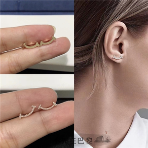 tiffany/蒂芙尼 smile 18k金笑脸耳钉微笑无钻镶钻耳环女