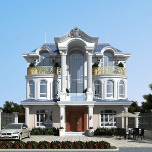 c600三层豪华大气欧式别墅新农村自建房设计图纸全套施工带效果图