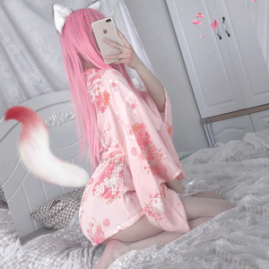 妲己情趣内衣日系和服性感萝莉装骚粉色二次元cos超薄私房睡衣纯