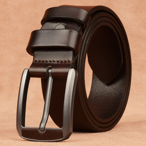 皮带男真皮针扣新款百搭头层牛皮裤带青年男士休闲腰带潮流咖啡色
