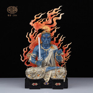 不动明王佛像汉白玉属鸡本命佛生肖守护神不动尊菩萨像家居摆件