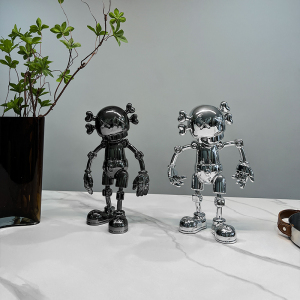 现代电镀kwas骷髅公仔暴力熊芝麻街摆件样板间客厅潮玩主题饰品