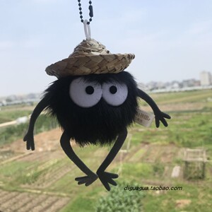 宫崎骏驱霉运卡通千与寻黑碳灰尘精灵草帽小煤球书包挂件钥匙扣