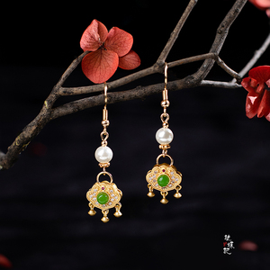 古风汉服国风耳夹少女古装古典配饰清新时尚耳环短款耳钩简约耳饰