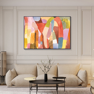 大都会客厅装饰画沙发背墙保罗克利壁画拱形房间的运动玄关挂画