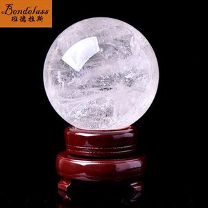 班德拉斯天然白水晶球摆件办公室桌面客厅玄关白色招财家居装饰品