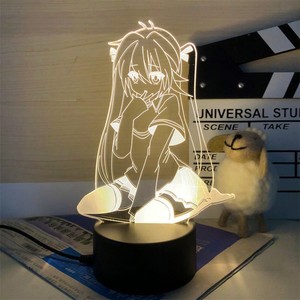 遥控变色usb小夜灯初音未来手办动漫周边床头小夜灯卧室睡眠灯