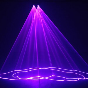 七彩红绿光束双头镭射灯全彩线条图案酒吧蹦迪灯激光包房0