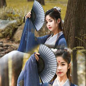 日式折扇中国风女式扇子绢扇樱花和风工艺古典风舞蹈小折叠古装扇