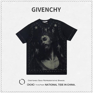 givenchy/纪梵希21新款耶稣双面图案星星印花短袖t恤男适用于女款