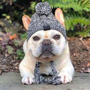 宠物毛线帽法斗帽子小型犬头套冬季保暖巴哥柴犬针织帽狗狗帽秋冬