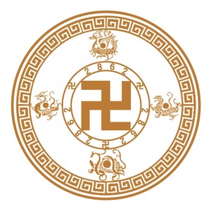 原创手机万字符属金贴纸手机贴装饰四灵兽创意个性镂空贴