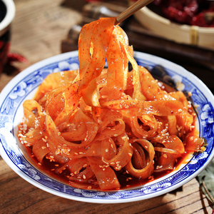 陕西宝鸡正宗擀面皮岐山凉皮特产红油香辣10袋真空方便速食包邮