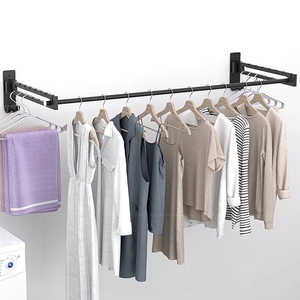 阳台无墙上隐形折叠晾衣架壁挂墙壁式卫生间挂衣服帮手公寓免打孔