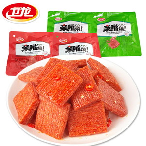 卫龙辣条亲嘴烧2种口味90g*10袋 儿时麻辣大刀肉休闲小吃零食
