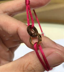 cartier/卡地亚经典款love红绳手链 18k金瓷镶钻双环男女情侣手环