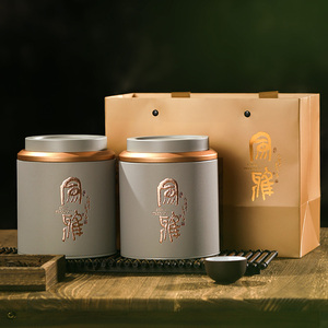 新款茶叶罐密封罐马口铁罐圆罐茶叶包装盒空盒红茶密封罐一斤装