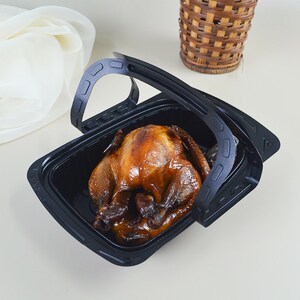 烤鸡打包盒乳鸽鹌鹑盐水鸭手提带盖生蚝小龙虾烤鸭外卖专用包装盒