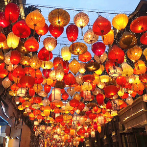 夏季五一端午节绸布中国宫式仿复古风户室外越南龙年街道挂饰灯笼