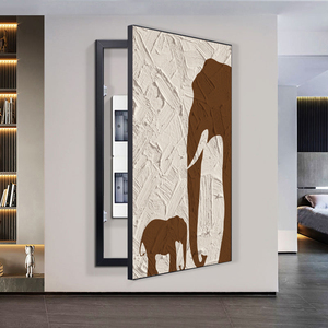 大象大尺寸电表箱装饰画可定制高级感玄关遮挡电闸盒墙壁晶瓷挂画