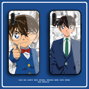 柯南适用于华为nova5pro手机壳5i钢化玻璃壳5z男女卡通3i全包防摔2s