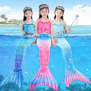 儿童美人鱼尾巴套装夏季小女孩人鱼公主裙子女宝宝鲛人游泳衣新款