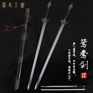 龙泉霸志宝剑鸳鸯双剑花纹钢铜太极剑 双股剑 雌雄刘备佩剑未开刃