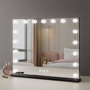 化妆镜台式led带灯镜子梳妆台灯泡桌面家用智能卧室专业定制镜子