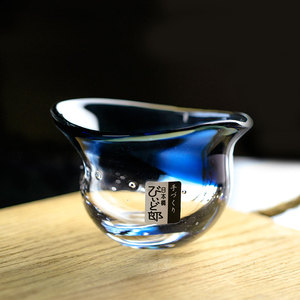 日式纯手作茶杯 江户硝子耐热玻璃酒杯创意品茗杯茶道ins风执耳杯
