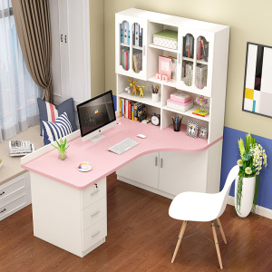 000人付款淘宝儿童书桌多功能转角书柜女生直角学习桌田园简约书台